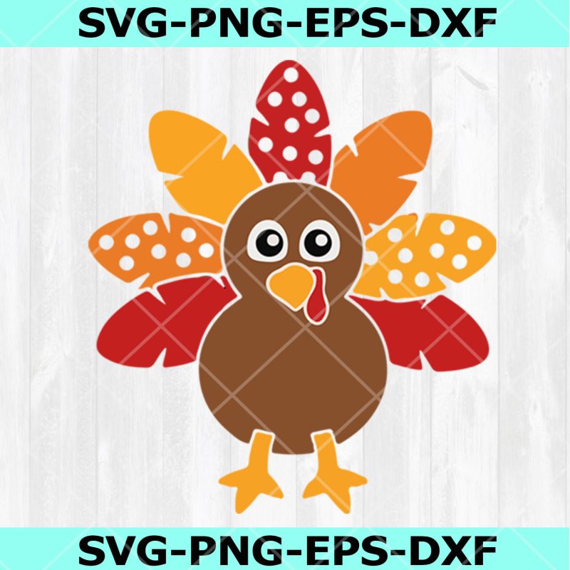 Turkey Svg, Thanksgiving Svg, Dxf, Eps, Png, Fall Cut File, Cute Turkey