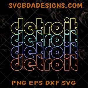 Detroit City Neon Lights Svg, Png, Eps ,dxf  , Detroit Michigan Svg, Detroit Tourist Svg ,Detroit Svg , Detroit Souvenir svg
