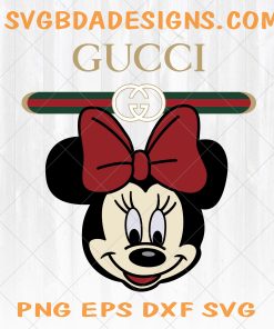 Gucci & Disney Inspired printable graphic Mini Mouse + Vector art design hi quality JPG, SVG, PNG, Ai, Eps, Svg file For Cricut