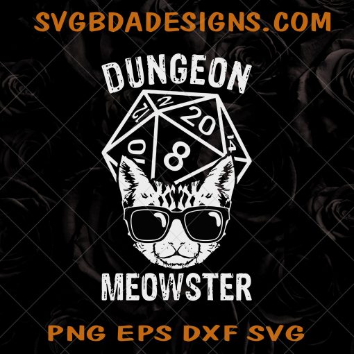 Dungeon Meowster Svg - Dungeon Meowster - Game Lover SVG - Tabletop Gamer SVG  - Gamer SVG - Cat Lovers SVG - Digital Download