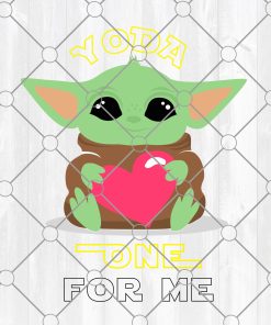 Yoda One For Me Svg, Baby Yoda With a Heart svg, Star Wars Svg,Baby Yoda Svg, Svg file Cut, Silhouette, Digital Download