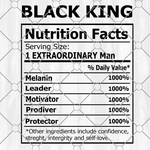 Black King nutrition label Svg - Black King nutrition label black man svg- black father's day svg- black father svg - Digital Download