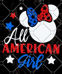 All American Girl Svg, Minnie USA Flag, Minnie America Svg, Minnie Stars Stripes, 4th of July Minnie Svg, Digital Download