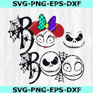 Jack And Sally Boo SVG, Disney Halloween  SVG, DXF, EPS, PNG, Instant Download