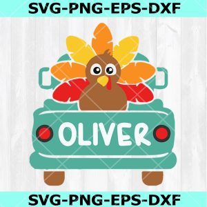 Turkey Truck Svg, Vintage Truck Back Svg, Boys Thanksgiving Svg Dxf Eps Png, Fall Cut Files, Monogram Svg, Png Eps Dxf, Instant Download