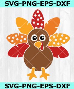 Turkey Svg, Thanksgiving Svg, Dxf, Eps, Png, Fall Cut File, Cute Turkey Clipart, Kids Monogram Svg, Png Eps Dxf, Instant Download