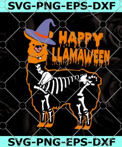 Llama Happy Halloween SVG, Happy Llamaween SVG, Llama Witch SVG, Halloween SVG, Llama SVG, Funny Llama SVG, Llama Bone SVG