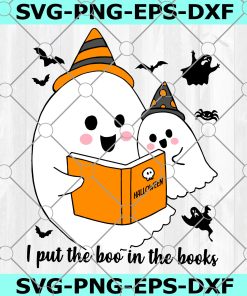 I Put The Boo In The Book SVG, Halloween SVG, Book Halloween SVG, Boo SVG, Ghost SVG