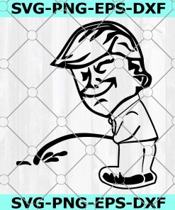 Trump peeing Svg, funny clipart , digital download svg, dxf, eps and png