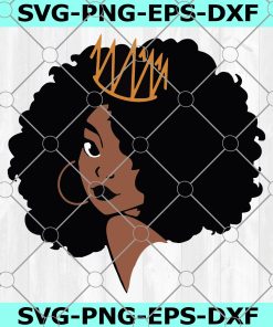 African American Queen svg -,Black Woman svg ,svg cutting file, eps, dxf,  png , silhouette file