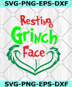 Resting Grinch Face Svg Grinch Svg Font Svg Elve Clip Art - Svg Eps Jpg Png Dxf - Silhouette Cut Files Cricut Christmas Svg Cut Files