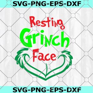 Resting Grinch Face Svg Grinch Svg Font Svg Elve Clip Art - Svg Eps Jpg Png Dxf - Silhouette Cut Files Cricut Christmas Svg Cut Files