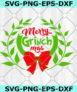 Merry Grinchmas Svg Grinch Svg Font Svg Elve Clip Art - Svg Eps Jpg Png Dxf - Silhouette Cut Files Cricut Christmas Svg Cut Files