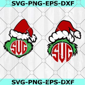 Grinch Christmas Monogram Svg Grinch Svg Font Svg Elve Clip Art - Svg Eps Jpg Png Dxf - Silhouette Cut Files Cricut Christmas Svg Cut Files