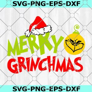 Merry Grinchmas Svg Grinch Svg Font Svg Elve Clip Art - Svg Eps Jpg Png Dxf - Silhouette Cut Files Cricut Christmas Svg Cut Files