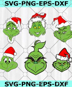Christmas Svg Grinch Bundle, Face Grinch Svg,Christmas Svg Bundle,Cricut File,Grinch Cricut,Bundle Svg,Grinch Cut File Svg,Grinch Silhouette