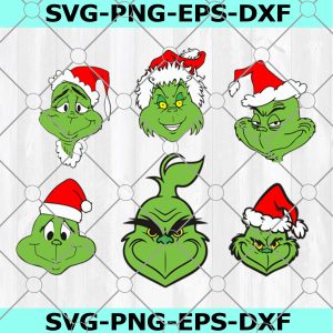 Christmas Svg Grinch Bundle, Face Grinch Svg,Christmas Svg Bundle,Cricut File,Grinch Cricut,Bundle Svg,Grinch Cut File Svg,Grinch Silhouette