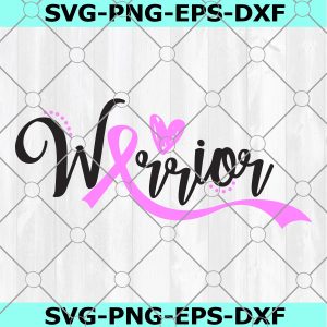 Breast Cancer Warrior Survivor Ribbon Cancer Awareness SVG PNG Digital Cut File Iron on Transfer Sublimation Design Waterslide Printed Decal