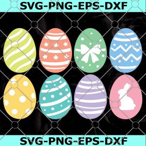 Easter Eggs SVG, Easter SVG, Patterned Eggs SVG, Easter Egg Png, Easter Egg Clipart, Easter Clipart, Cut files for Cricut Silhouette
