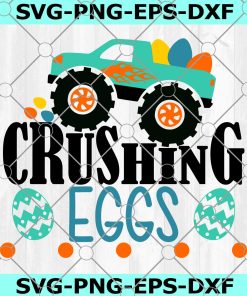 Crushing Eggs SVG, Boy Easter SVG, Easter Monster Truck, Digital cut files