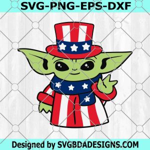4th of July Baby Yoda Svg, USA Svg, America Svg, Independence Day Svg, Instant Download, Cut File, Svg Dxf Png