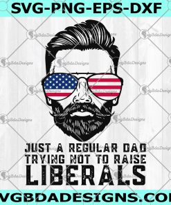 Just A Regular Dad Svg,Cool Dad Trying Not To Raise Liberals Dad,Best Dad Ever,Liberals Premium Svg,Republican Svg,American flag