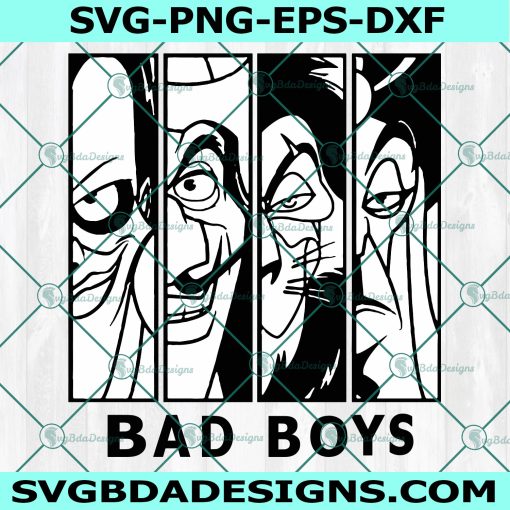 Bad boys Disney villains SVG, Disney Villains Svg, Bad Boys Svg, Disney Villains Cricut  , Digital Download