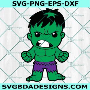 Baby Hulk Svg, Baby Hulk, Hulk Svg, Chibi SuperHero Svg, Avengers Svg, Marvel Cricut, Digital Download