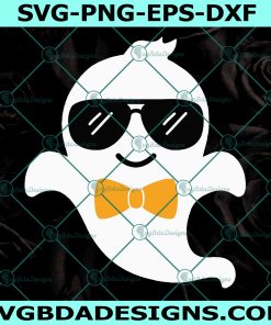 Ghost Boy Svg, Cute Ghost, Ghost with Sunglasses Svg, Kids Halloween Svg