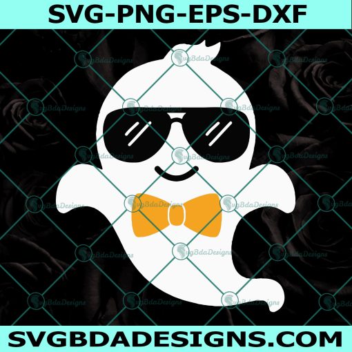 Ghost Boy Svg, Cute Ghost, Ghost with Sunglasses Svg, Cool Ghost Svg, Kids Halloween Svg, Cricut, Digital Download