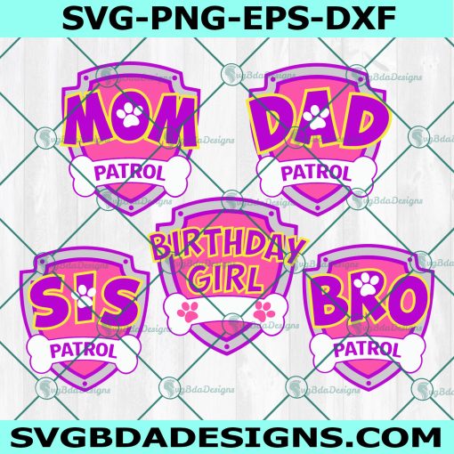 Patrol family  logo svg ,Patrol Birthday Svg, Mom Patrol, Dad Patrol Svg, Sister Patrol, Brother Patrol, Birthday Girl Patrol Svg, Cricut, Digital Download