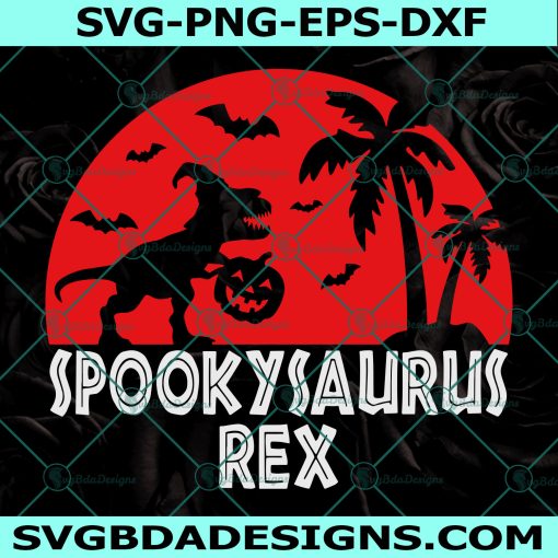 Spooky Saurus  svg, Spooky Rex Svg, Halloween Dinosaur svg, Dinosaur with Pumpkin svg, T-Rex svg , Cricut, Digital Download