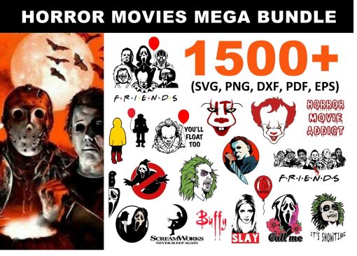 Bundle Horror Halloween Svg, Horror Movies Svg, Horror Halloween , Horror Character svg, Cricut, Digital Download