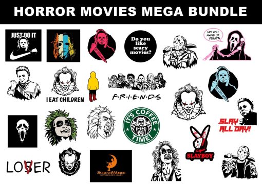 Bundle Horror Halloween Svg, Horror Movies Svg, Horror Halloween , Horror Character svg, Cricut, Digital Download