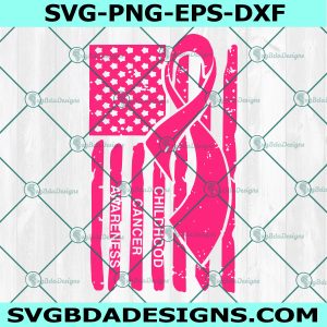 Childhood Cancer Awareness Svg, Ribbon American Flag Svg, Breast Cancer svg, Pink Cancer Awareness, Breast Cancer Ribbon Svg, Cricut, Digital Download