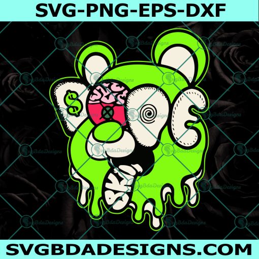 Dope Bear Drip Graphic Match Jordan 6 Electric Green Svg, Cricut, Digital Download