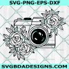 Floral Camera SVG, Flower Camera, Photography SVG, Photographer SVG, Camera with Flowers Svg, Cricut, Digital Download