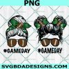 Game Day Football Mom and Mini Bun Png, Messy Bun Mom Png, Mini Bun Png, Sport Mom Png, NFL Messy Bun Mom PNG, Digital Download 