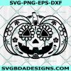 Jack O'Lantern Sugar Skull SVG, Halloween Pumpkin Svg, Sugar Skull svg, Cricut, Digital Download