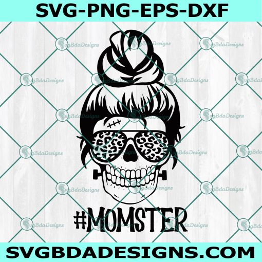Messy Bun Momster Svg, Halloween SVG, Messy Bun svg, Monster Svg, Spooky Svg, Cricut, Digital Download