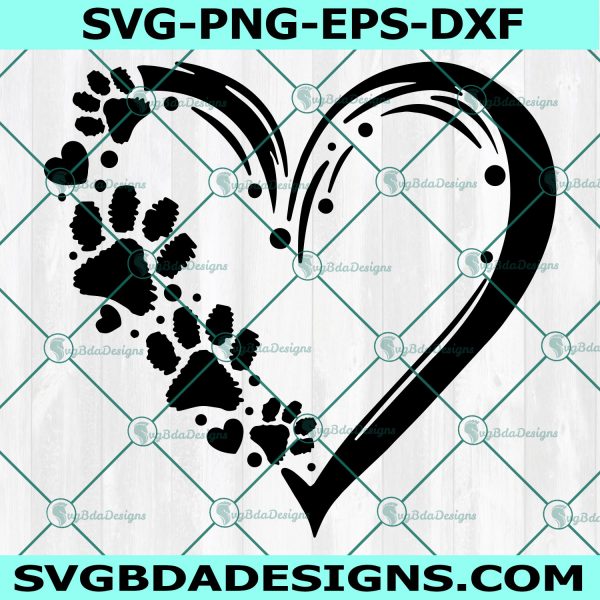 Paw Heart SVG, Dog Mom SVG, Paw Heart , Dog Paw SVG, Cat Paw Svg, Animal Lower Svg, Cricut, Digital Download