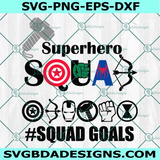 Superhero squad svg, Superhero logo svg, Marvel Svg, Avengers Svg, hulk svg, Thor Svg, Spiderman Svg, Captain Svg,, Cricut, Digital Download