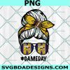 Vikings Game day Png, Messy Bun Mom Png, Sport Mom Png, NFL Messy Bun PNG, Digital Download 