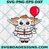 Baby Yoda Pennywise svg, Baby Yoda SVG, Pennywise svg, Horror Character Svg, Cricut, Digital Download