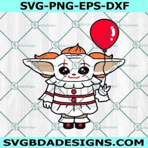 Baby Yoda Pennywise svg, Baby Yoda SVG, Pennywise svg, Horror Character Svg