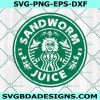 Beetlejuice Starbucks coffee logo svg, Sandworms juice logo SVG, Horror Movies svg, Halloween SVG, Cricut, Digital Download