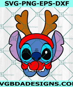 Christmas Stitch Svg, Christmas Cartoon character With Horns Svg