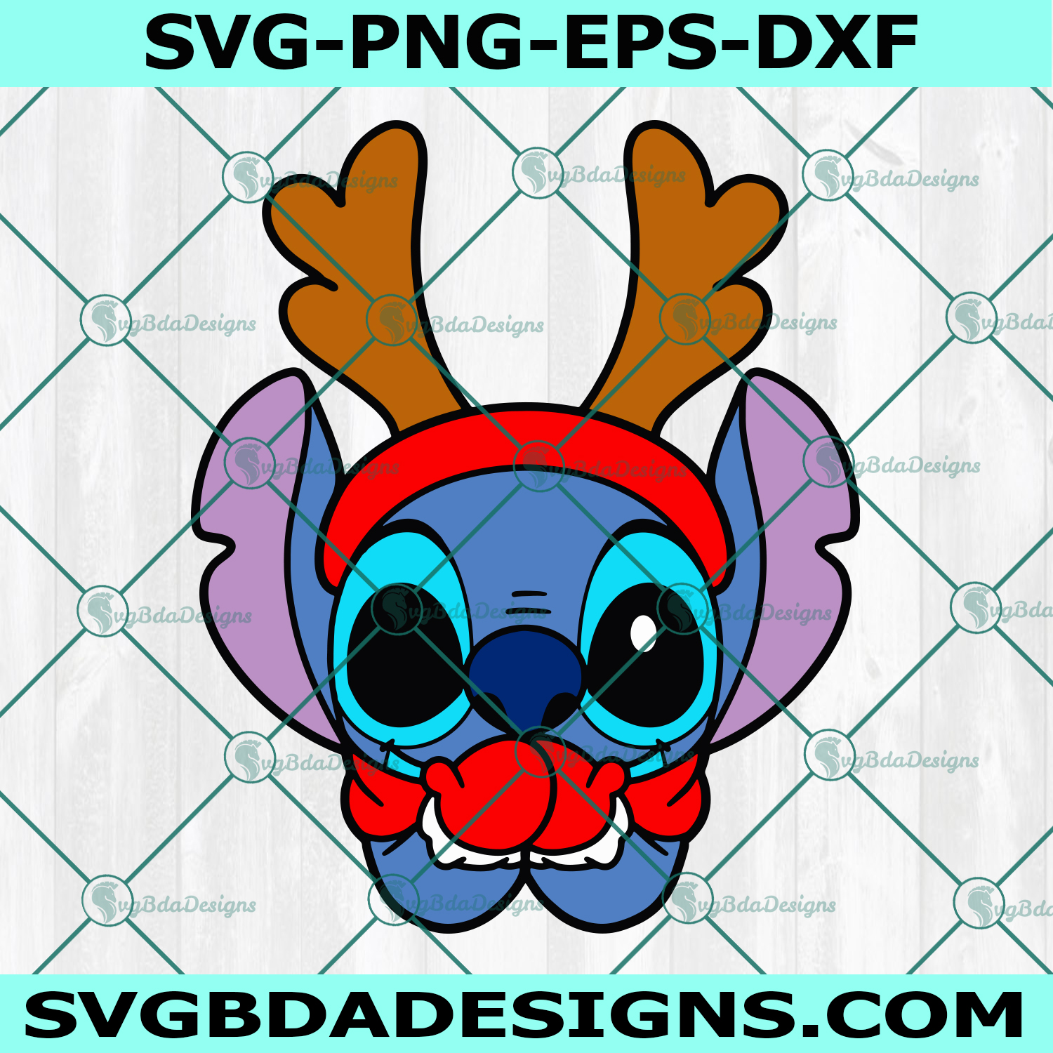 Christmas Stitch Svg, Christmas Cartoon character With Horns Svg, Cartoon svg, Merry Christmas svg, Cricut, Digital Download