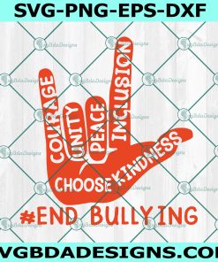 End Bullying Svg, Unity day orange kids svg, anti bullying love sign language svg