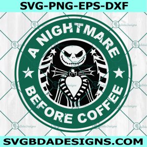 Jack Skellington Coffee Starbucks Svg, A Nightmare Before Christmas SVG